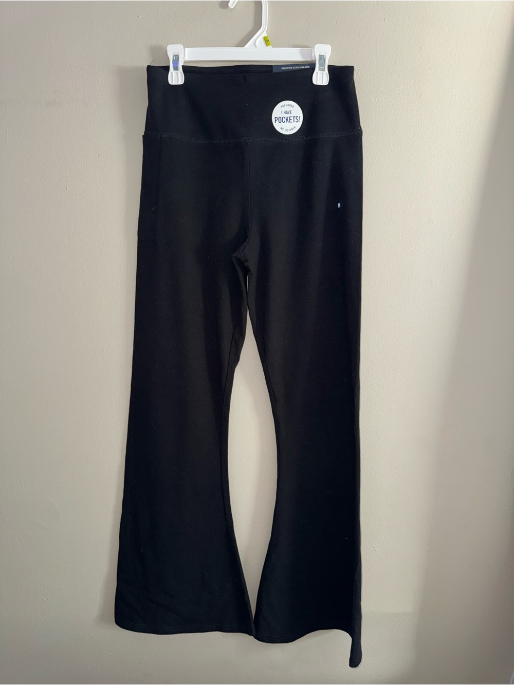 Hollister Black Flared Leggings with Side Pockets